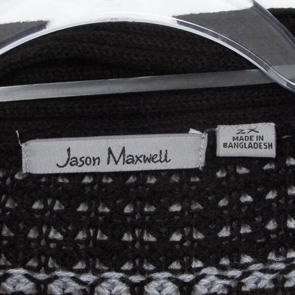 Jason Maxwell Womens Striped Open Front Long‎ Cardigan Size 2X Cozy Boho - Picture 3 of 6